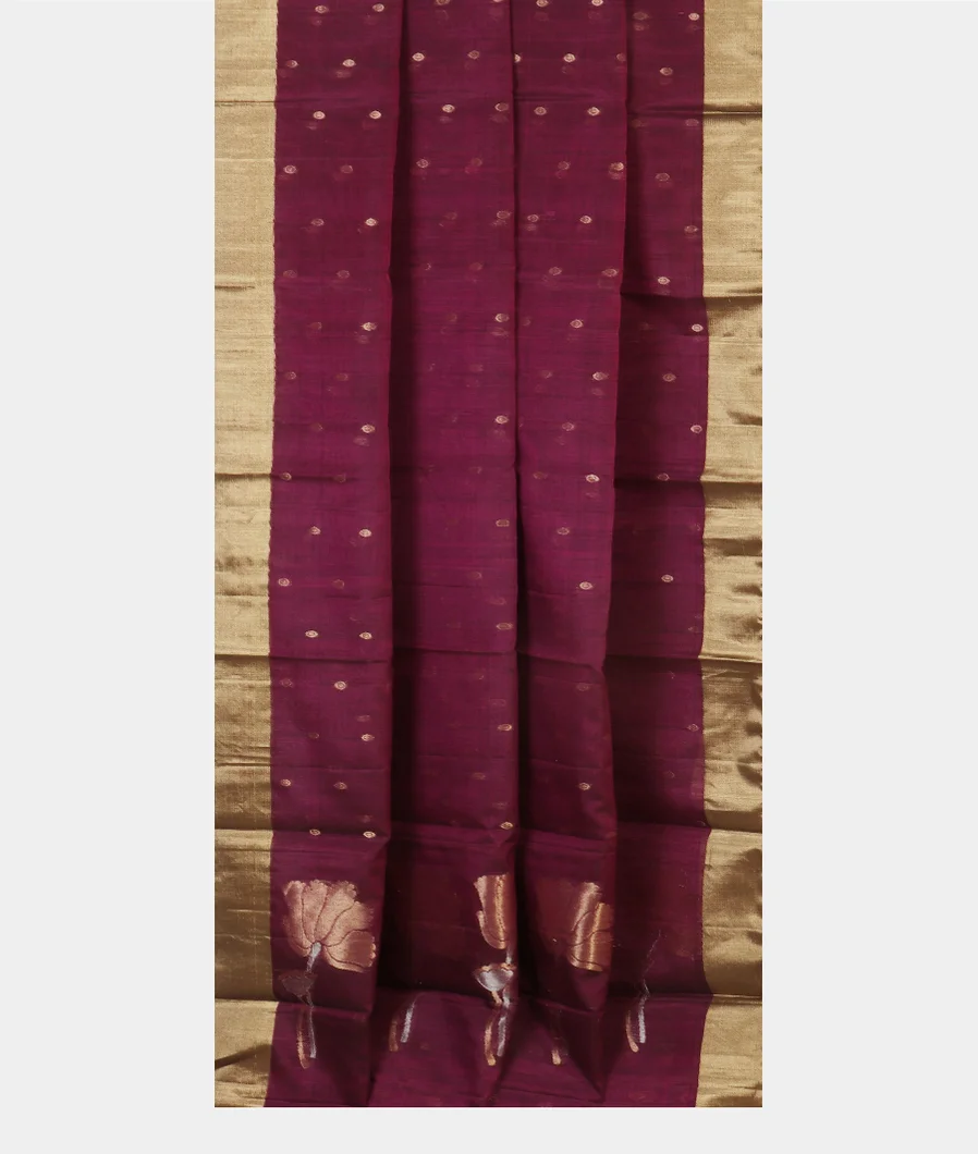 Purple Silk Cotton Saree T4627432
