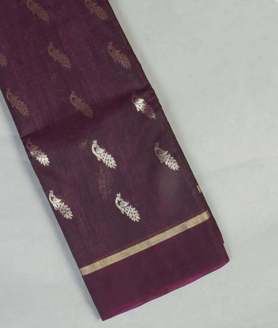 Purple Silk Cotton Saree T462802-image