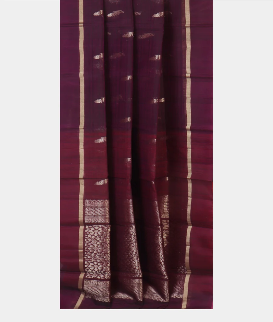 Purple Silk Cotton Saree T4628022
