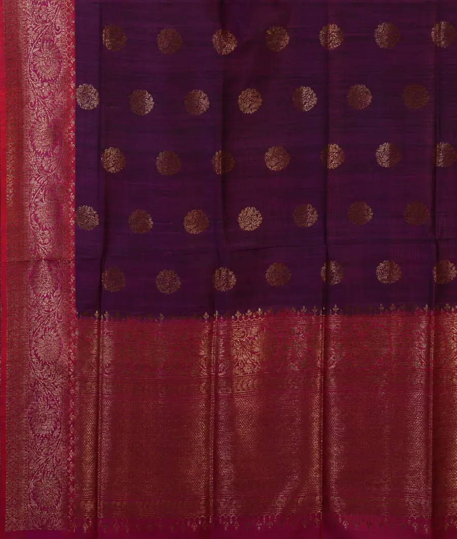 Purple Banaras Tussar Saree T4580534