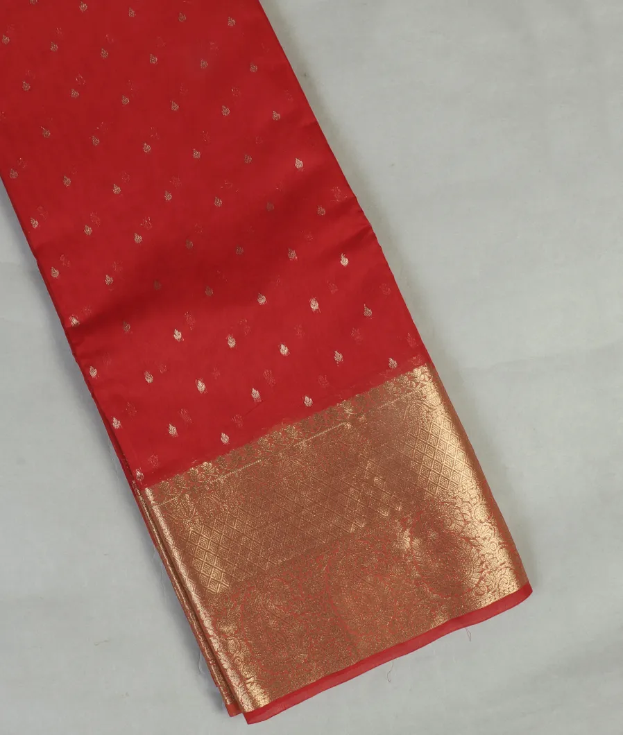 Red Silk Cotton Saree T462801-image