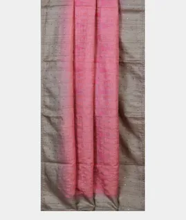 Pink Tussar Embroidery saree T3907702