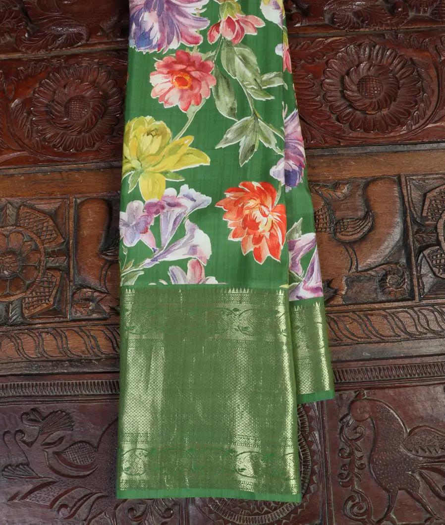 Green Printed Kanjivaram Silk Saree T397669-image