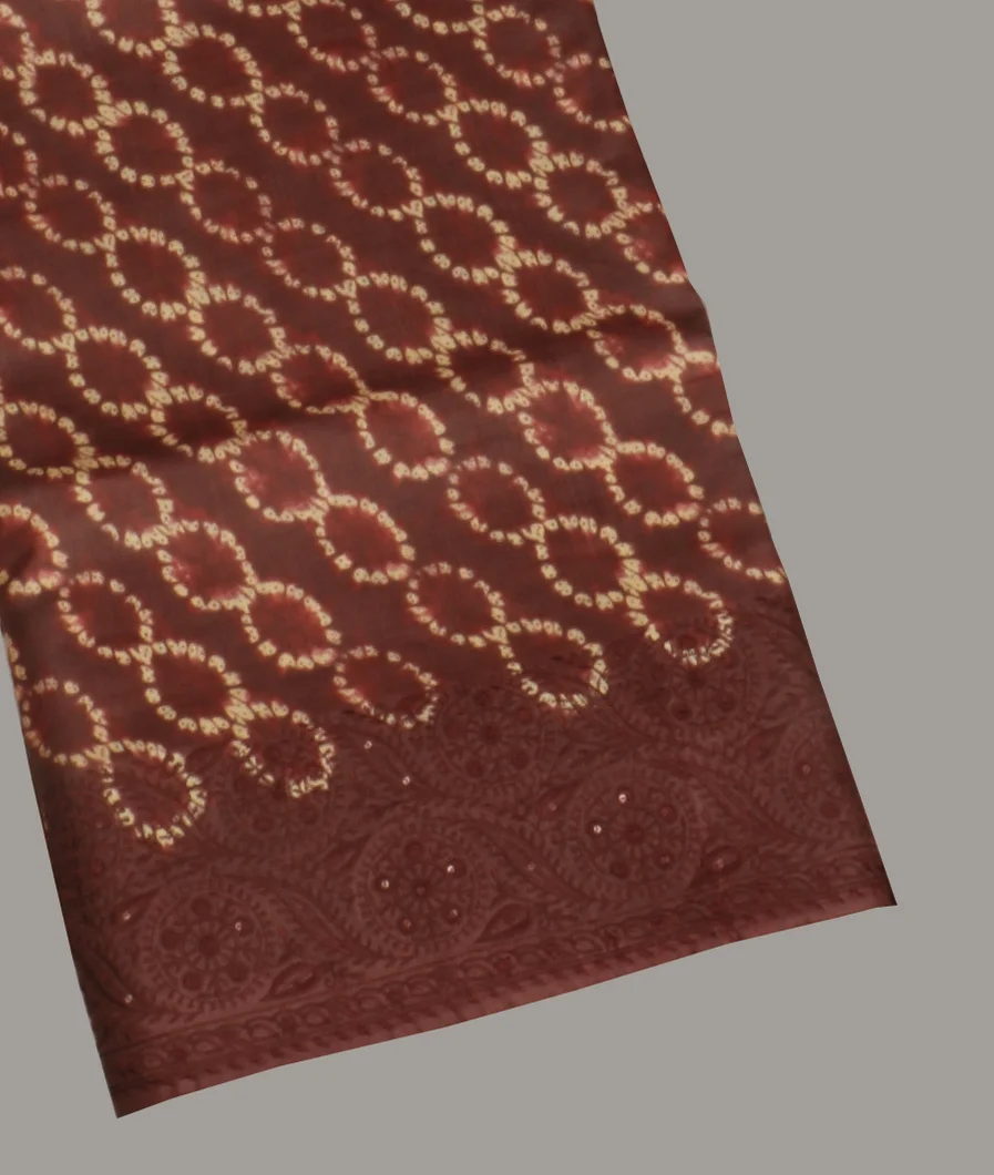 Brown Tussar Printed Saree T416291-image