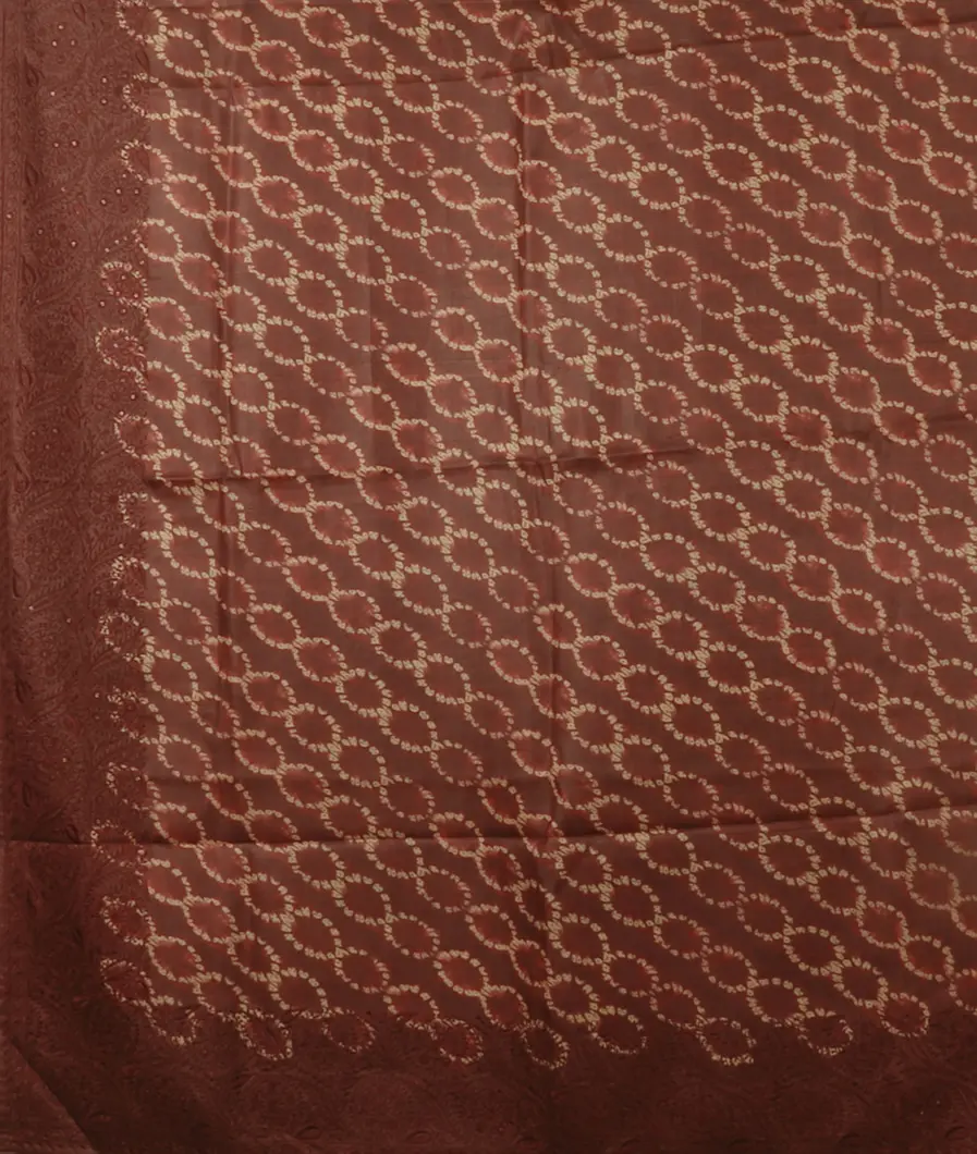 Brown Tussar Printed Saree T4162914