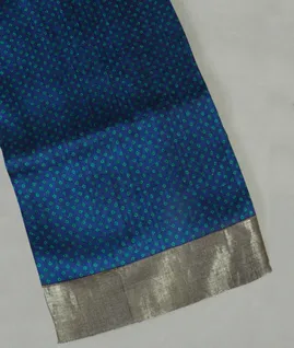 Blue Tussar Printed Saree T4161811