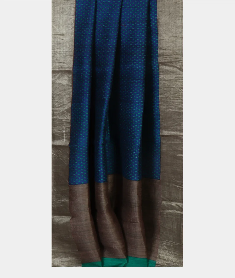 Blue Tussar Printed Saree T4161812