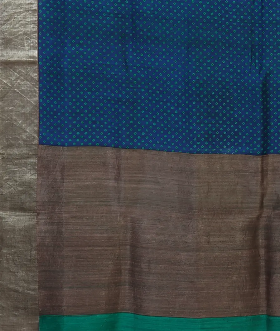 Blue Tussar Printed Saree T4161814
