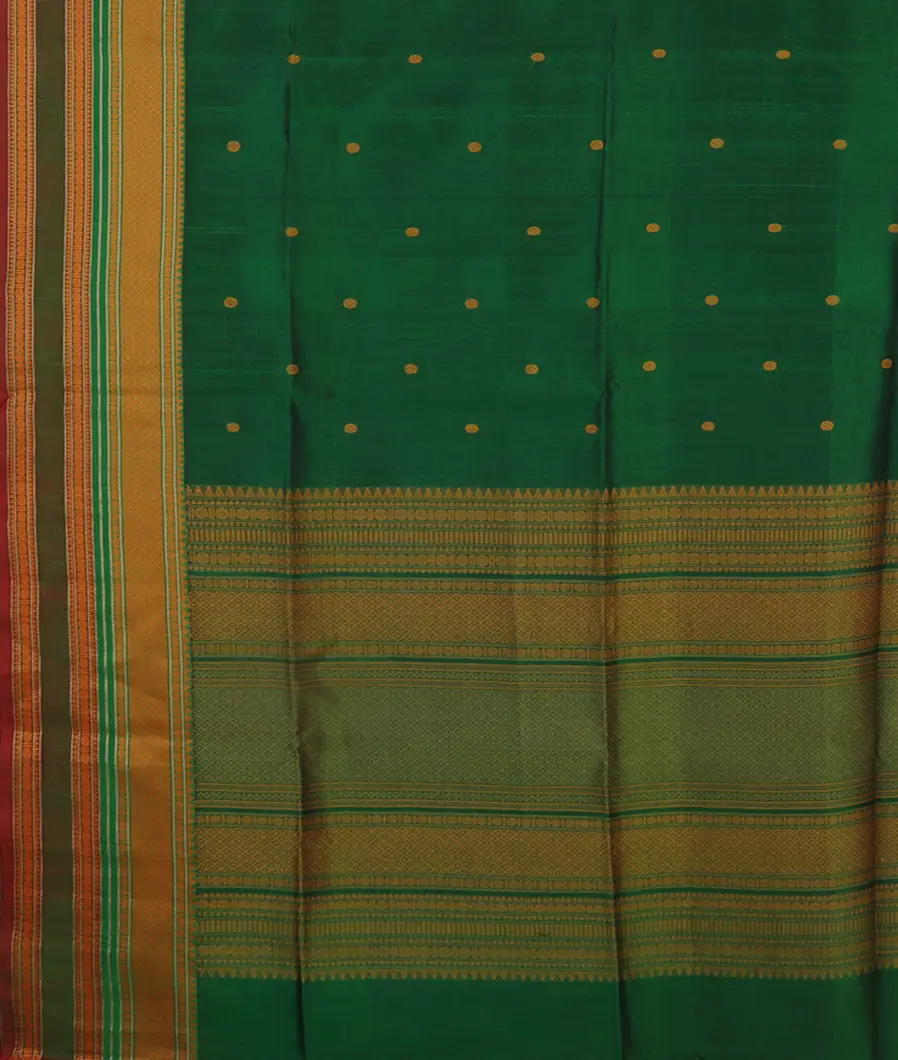 Green Silk Cotton Saree T4603474