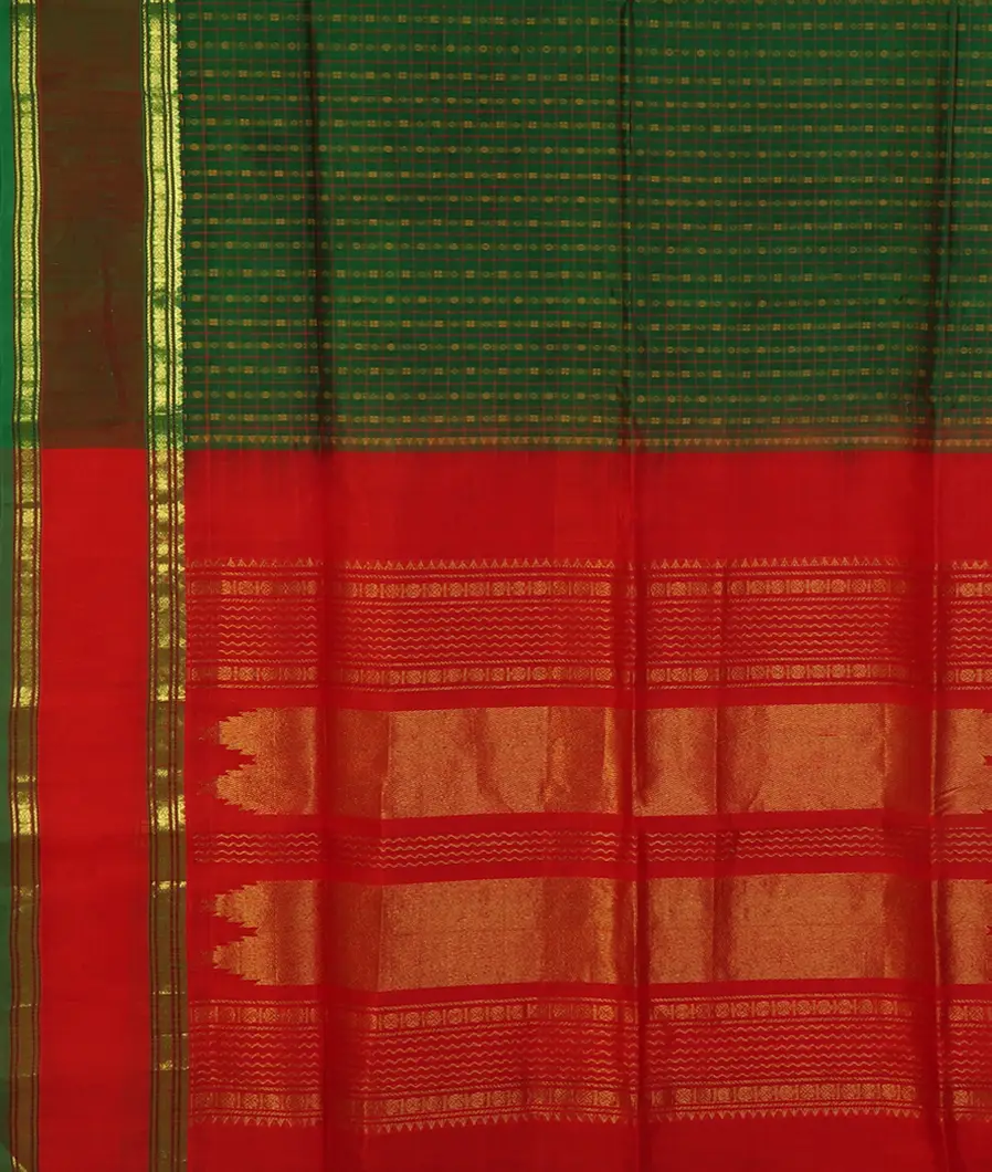 Green Silk Cotton Saree T4512884