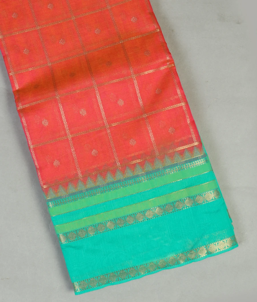 Orange Silk Cotton Saree T462797-image