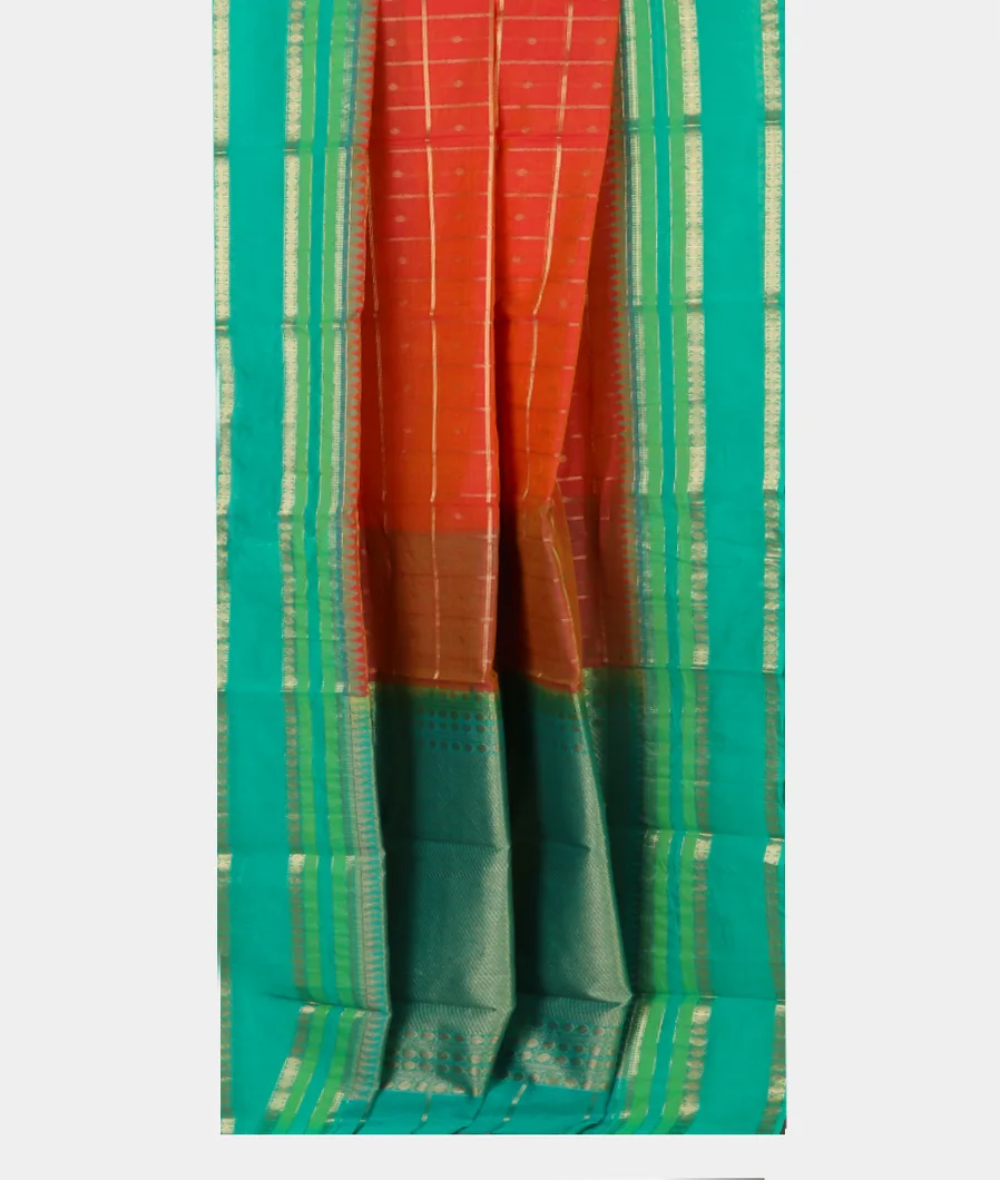 Orange Silk Cotton Saree T4627972