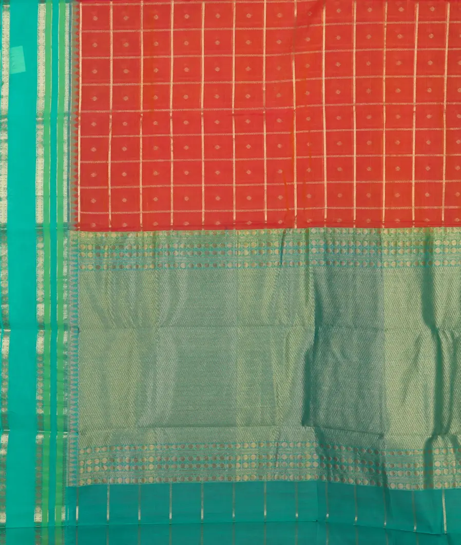 Orange Silk Cotton Saree T4627974