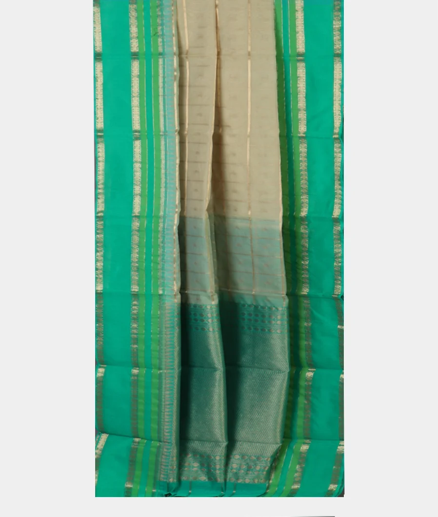 Beige Silk Cotton Saree  T4627962