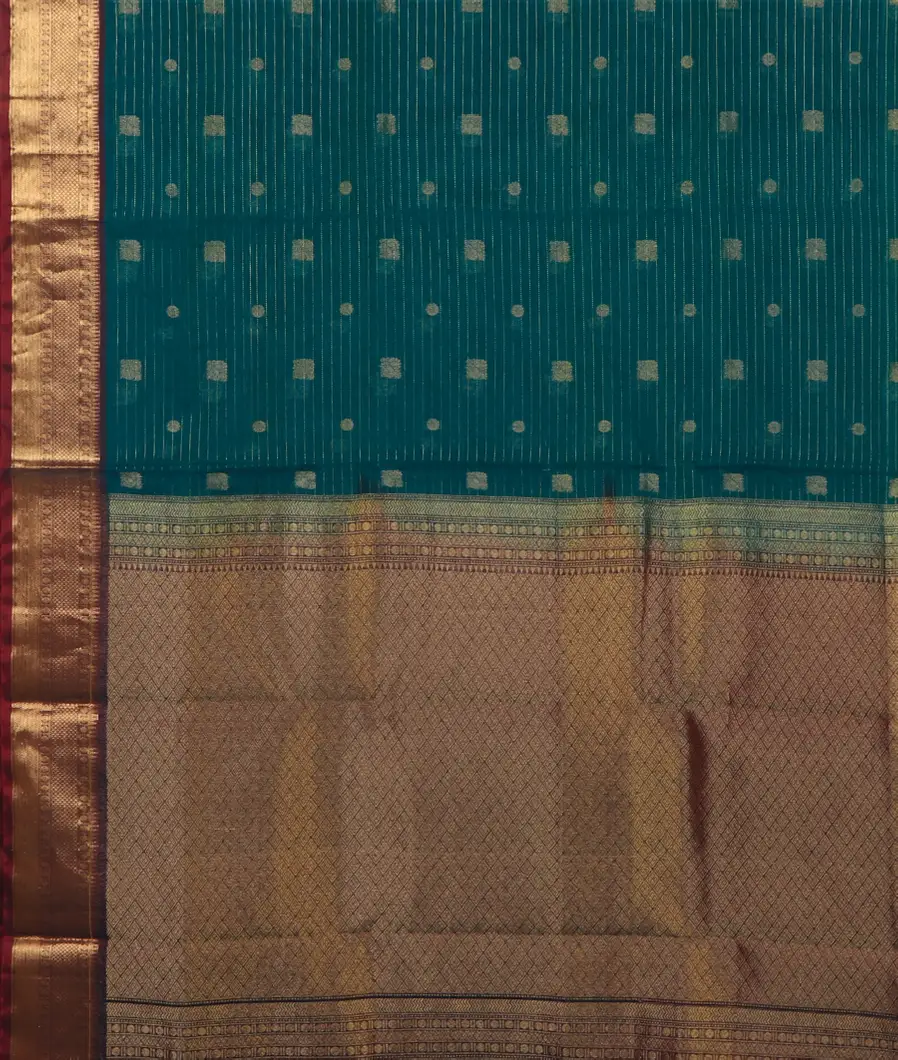 Blue Silk Cotton Saree T4627694