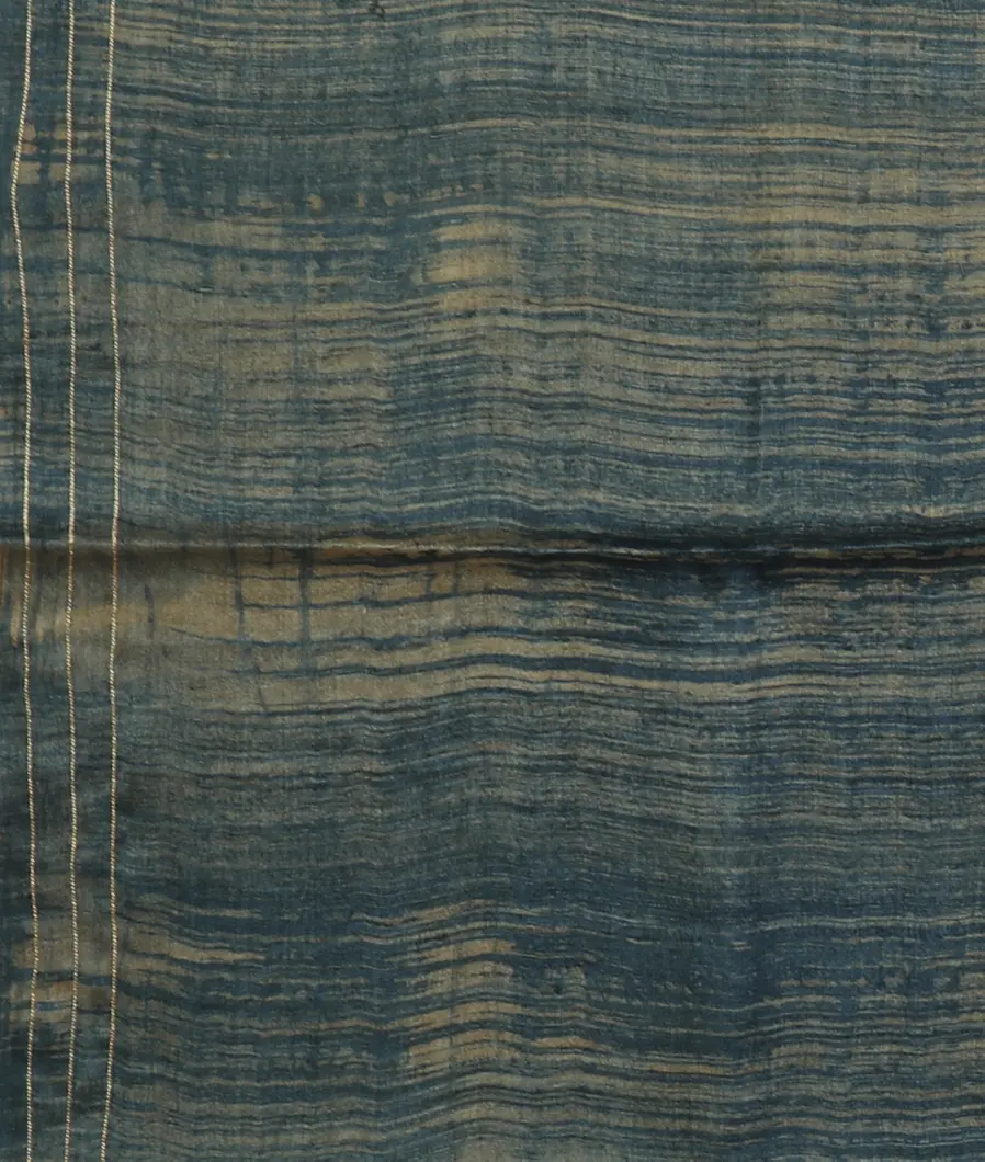 Blue Tussar Embroidery Saree T4617683