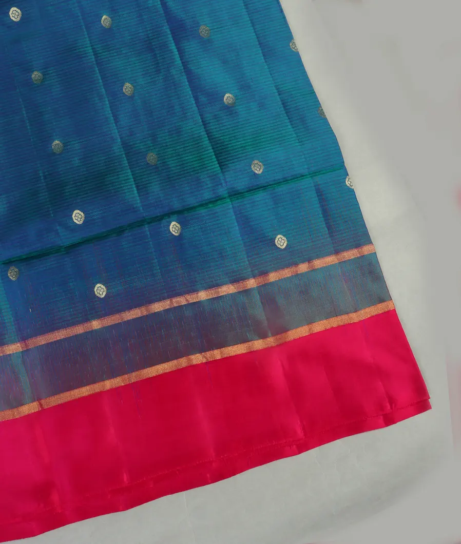 Peacock Blue Soft Silk Saree T406335-image