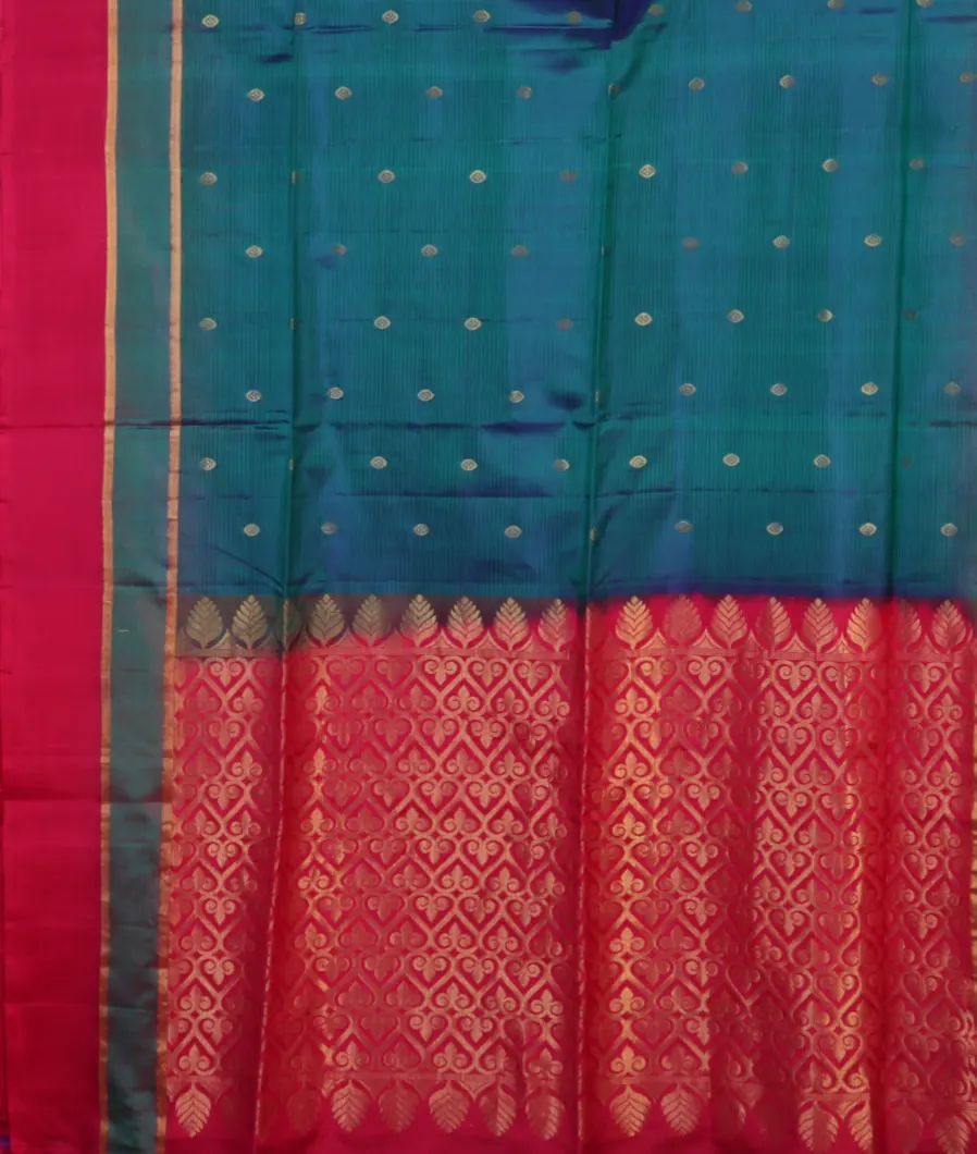 Peacock Blue Soft Silk Saree T4063354