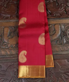Red Handwoven Kanjivaram Silk Saree T4489551
