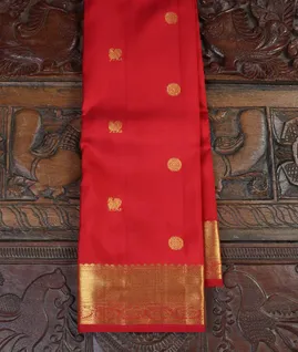 Red Handwoven Kanjivaram Silk Saree T4484331