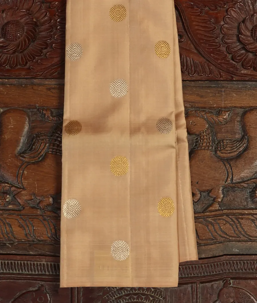 Beige Handwoven Kanjivaram Silk Dupatta T350168-image