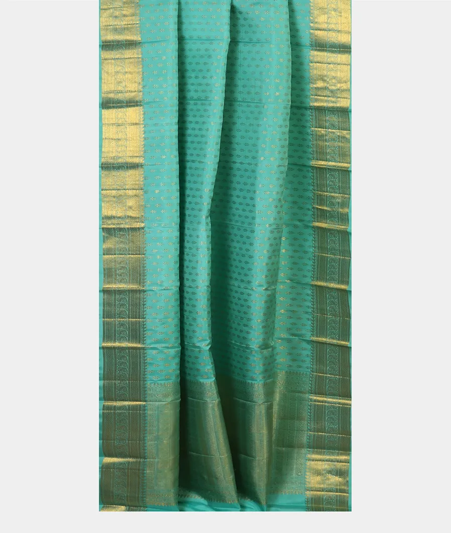 Turquoise blue Handwoven Kanjivaram Silk Dupatta T4404342