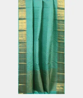 Turquoise blue Handwoven Kanjivaram Silk Dupatta T4404342
