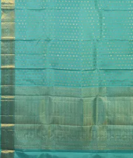 Turquoise blue Handwoven Kanjivaram Silk Dupatta T4404343