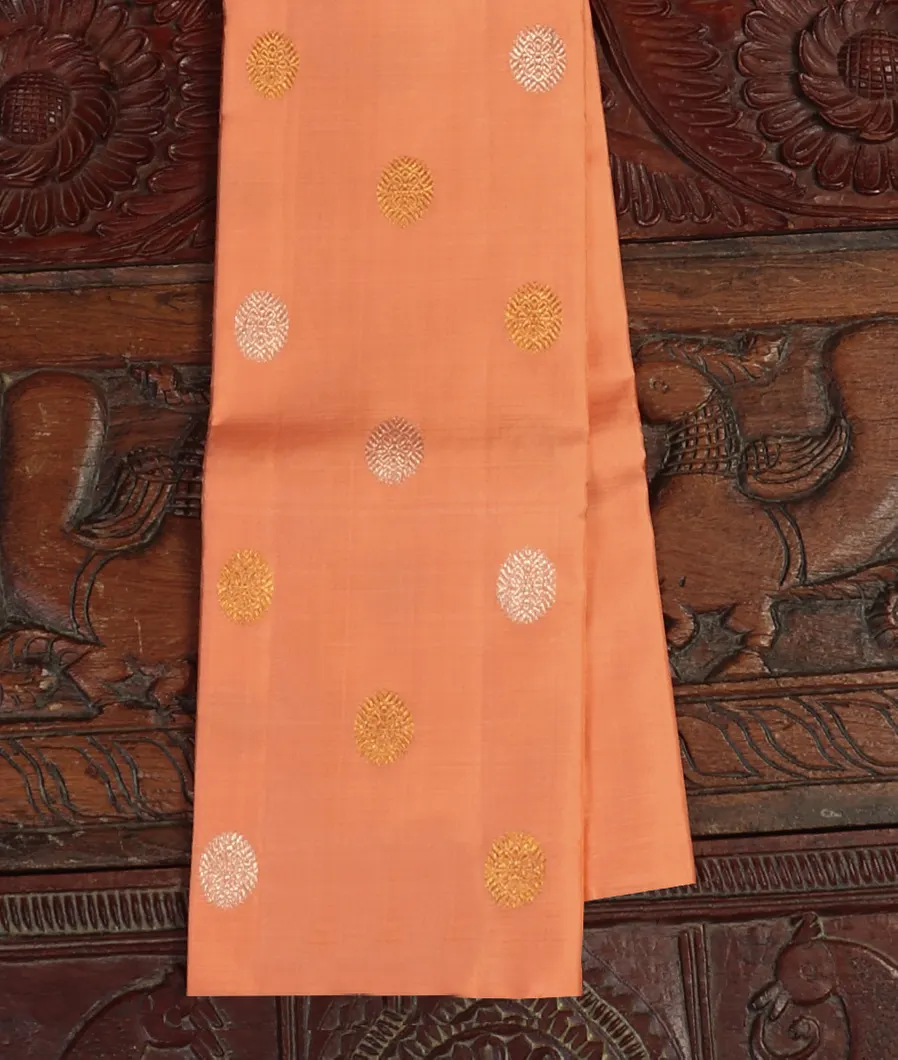 Peach Handwoven Kanjivaram Silk Dupatta T459256-image