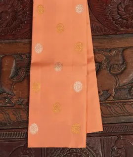 Peach Handwoven Kanjivaram Silk Dupatta T4592561