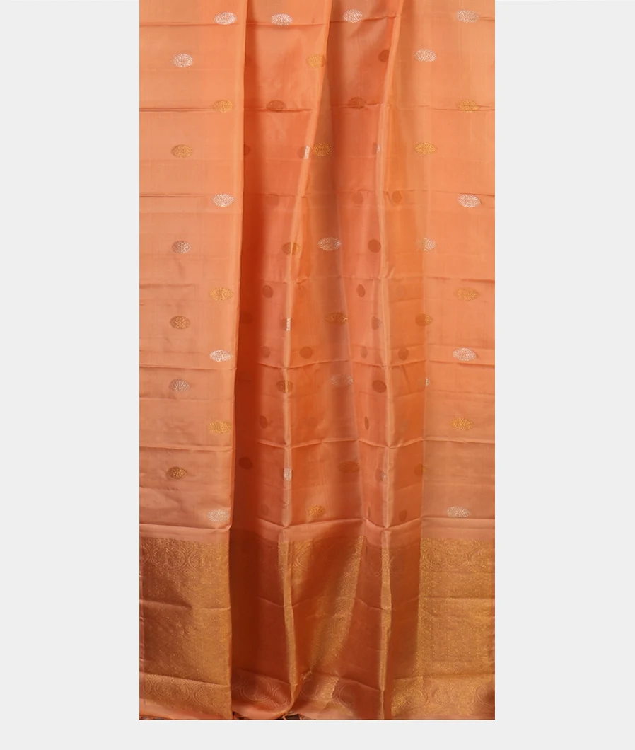 Peach Handwoven Kanjivaram Silk Dupatta T4592562