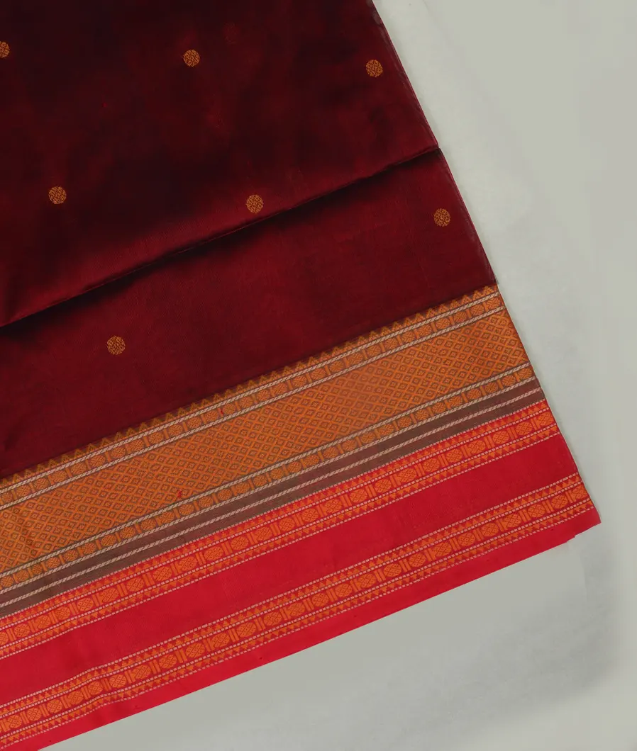 Maroon Silk Cotton Saree T460350-image