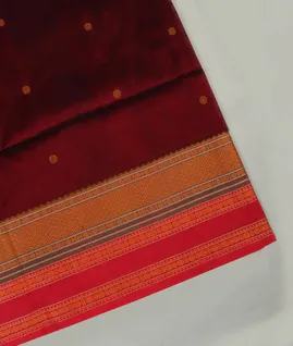 Maroon Silk Cotton Saree T4603501