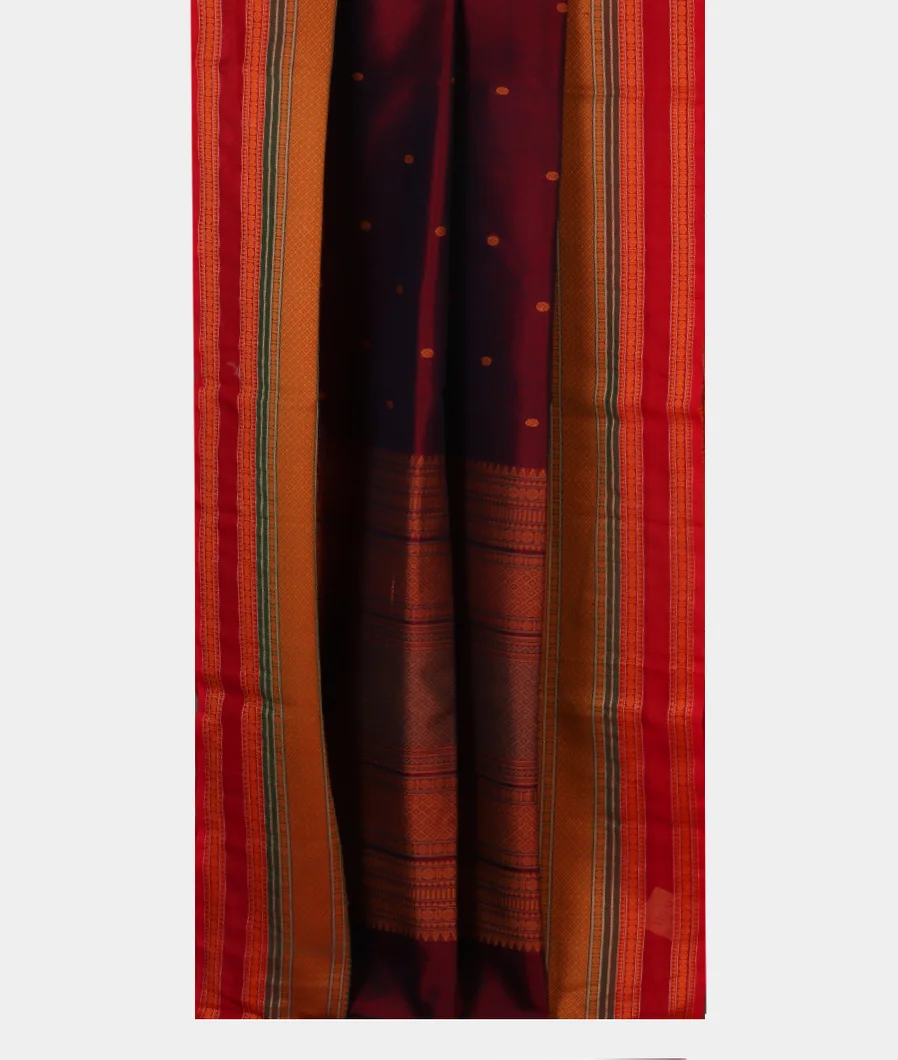 Maroon Silk Cotton Saree T4603502