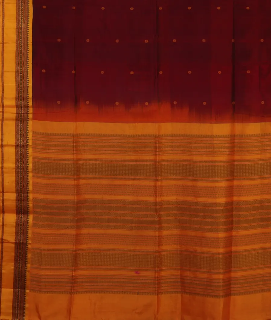 Maroon Silk Cotton Saree T4602344