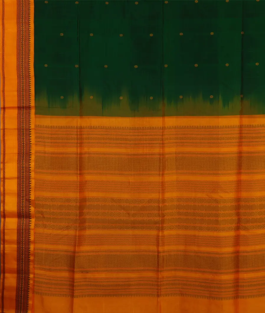 Bottle Green Silk Cotton Saree T4602324