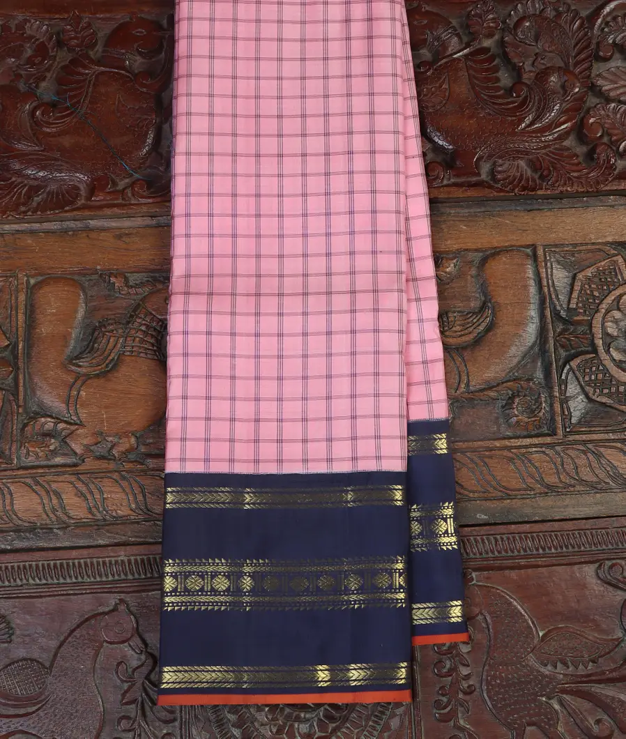 Pinkish Lavender Handwoven Kanjivaram Silk Saree T448201-image