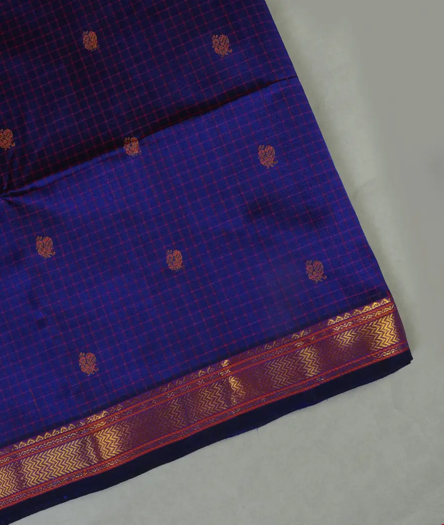 Blue Silk Cotton Saree T460275-image