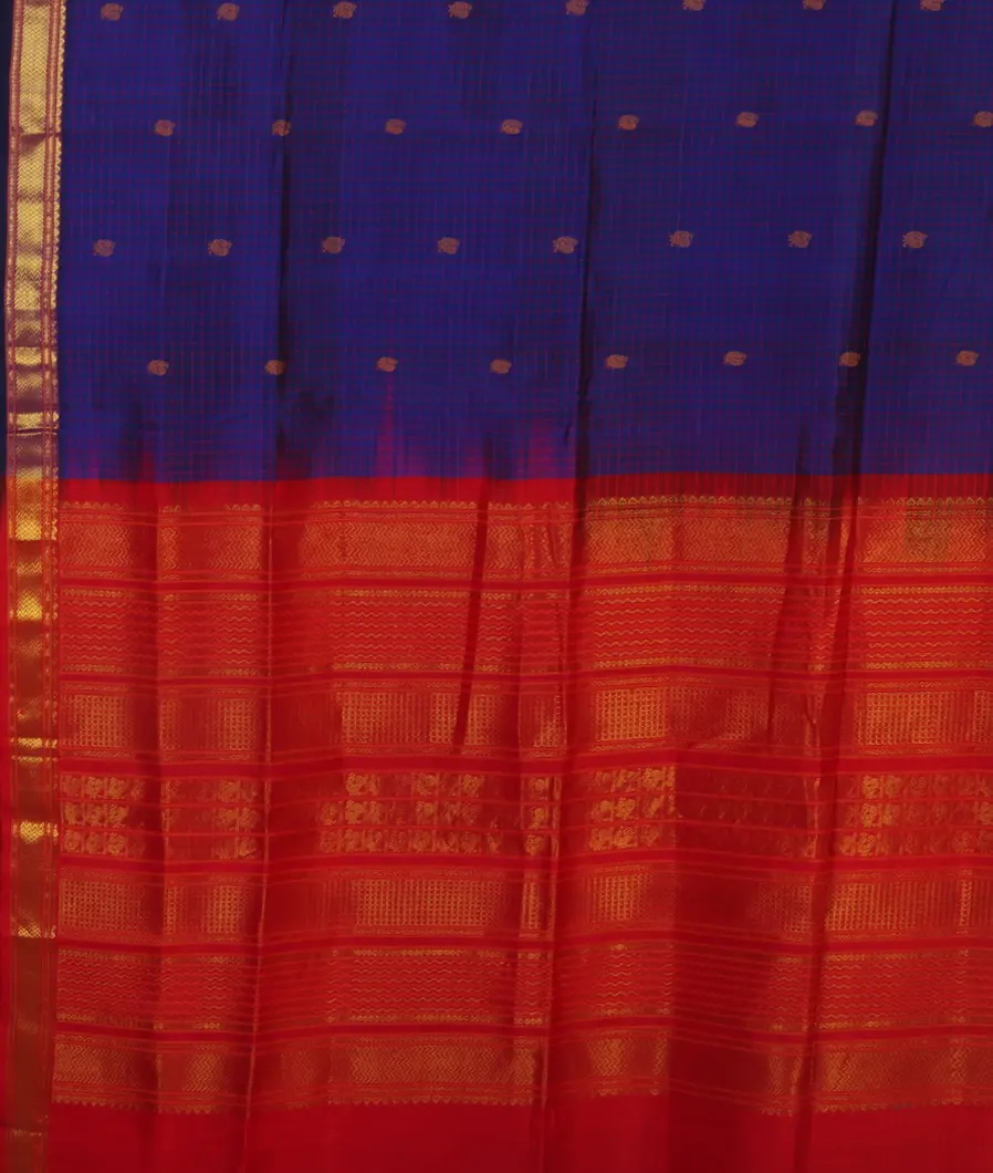 Blue Silk Cotton Saree T4602754