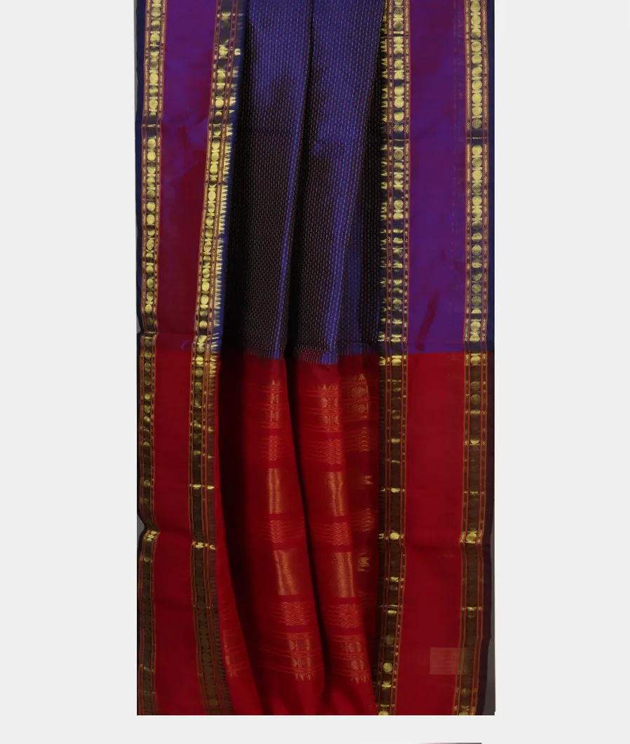 Blue Silk Cotton Saree T4341112