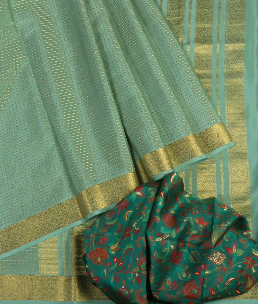 Green Mysore Crepe Silk Saree T4620132