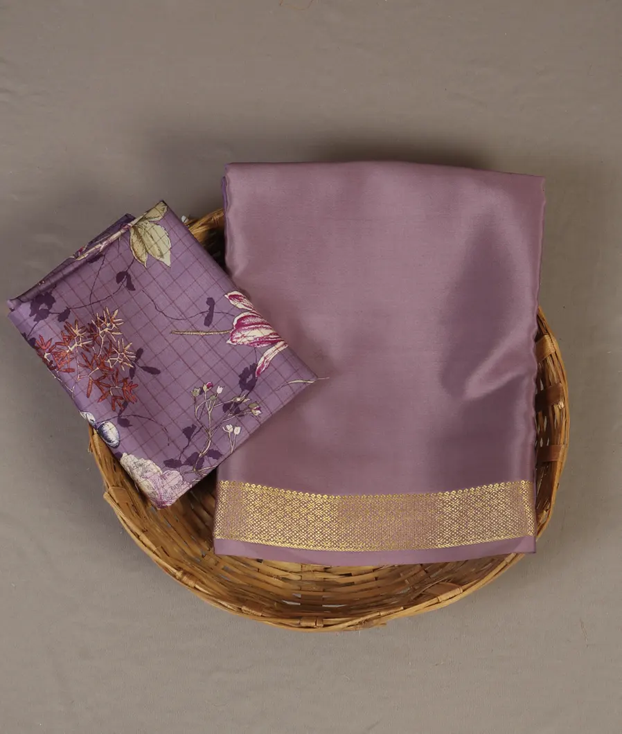 Lavender Mysore Crepe Silk Saree T462009-image