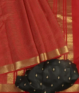 Red Mysore Crepe Silk Saree T4620172