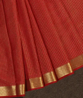 Red Mysore Crepe Silk Saree T4620175