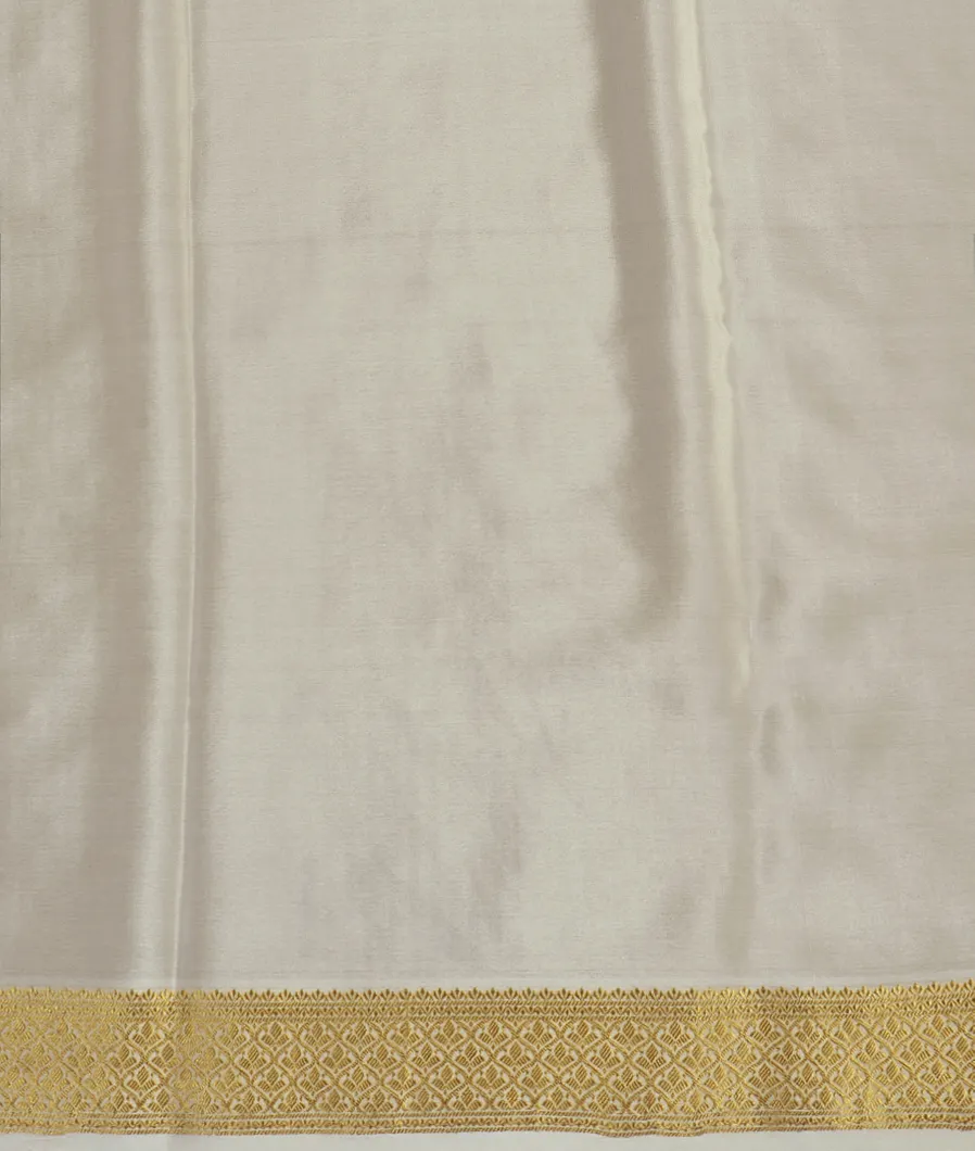 Off - White Mysore Crepe Silk Saree T4620143