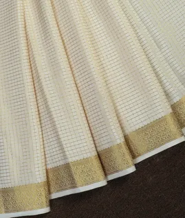 Off - White Mysore Crepe Silk Saree T4620145