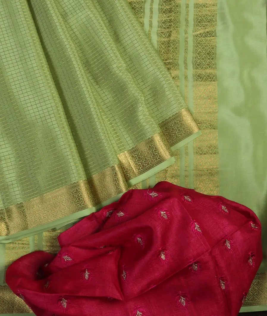 Green Mysore Crepe Silk Saree T4620152