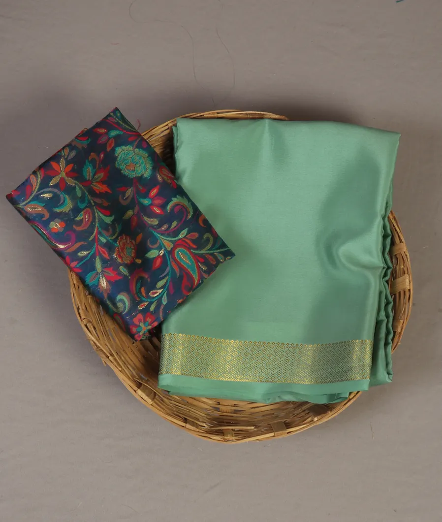 Green Mysore Crepe Silk Saree T462012-image