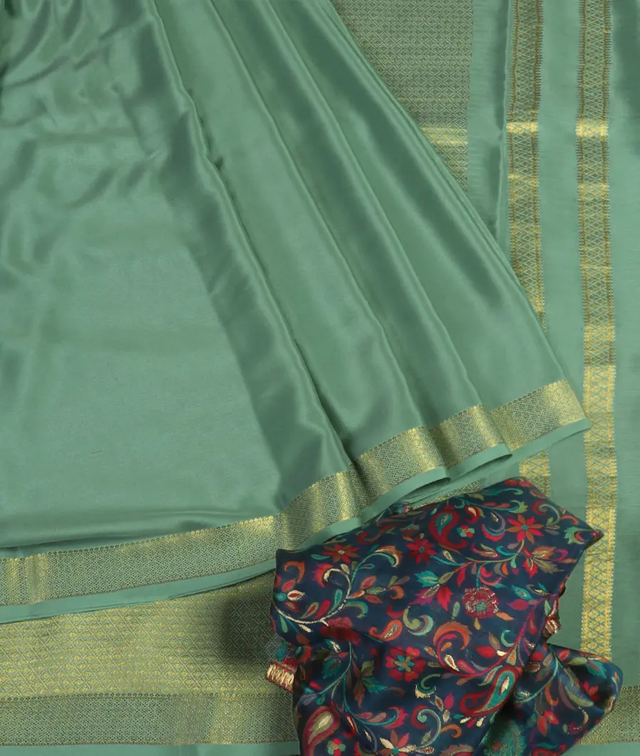 Green Mysore Crepe Silk Saree T4620122