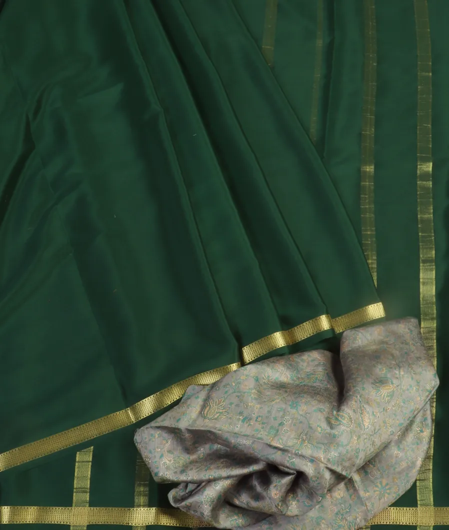Bottle Green Mysore Crepe Silk Saree T4620032